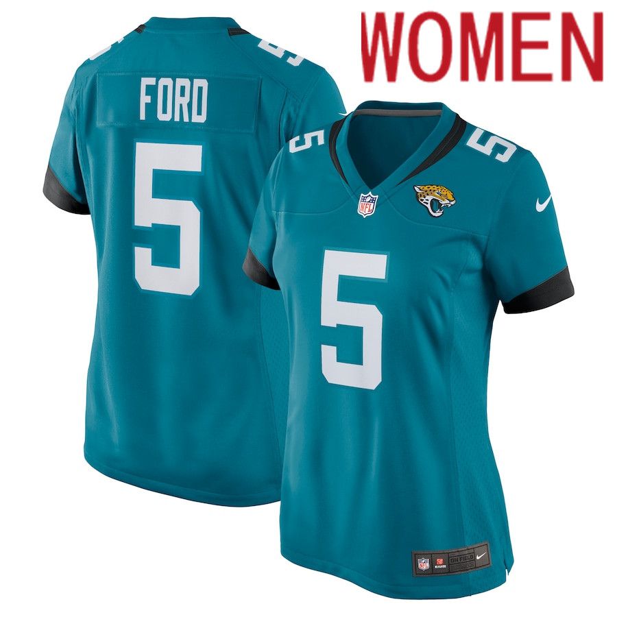 Women Jacksonville Jaguars #5 Rudy Ford Nike Green Game Player NFL Jersey->women nfl jersey->Women Jersey